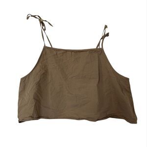 ARQ Lucy‎ top 3XL Taupe Minimalist Organic Cotton Cropped Made In USA